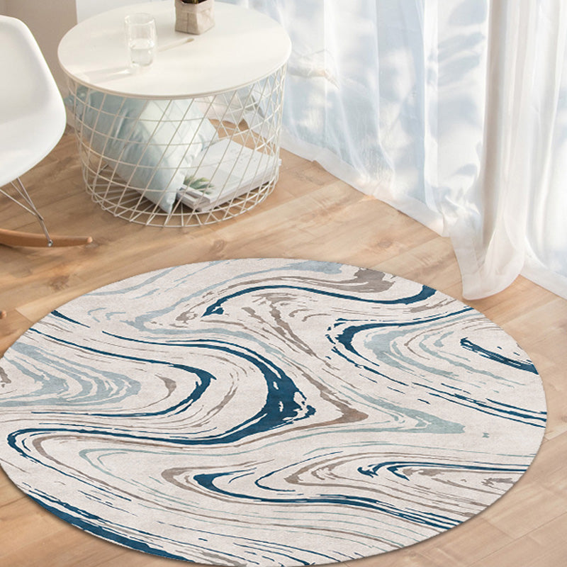 Funky Contemporary Rug Multicolor Watercolor and Swirl Striped Pattern Rug Pet Friendly Anti-Slip Washable Area Rug for Study Blue Clearhalo 'Area Rug' 'Rugs' 'Shabby Chic' Rug' 1766447