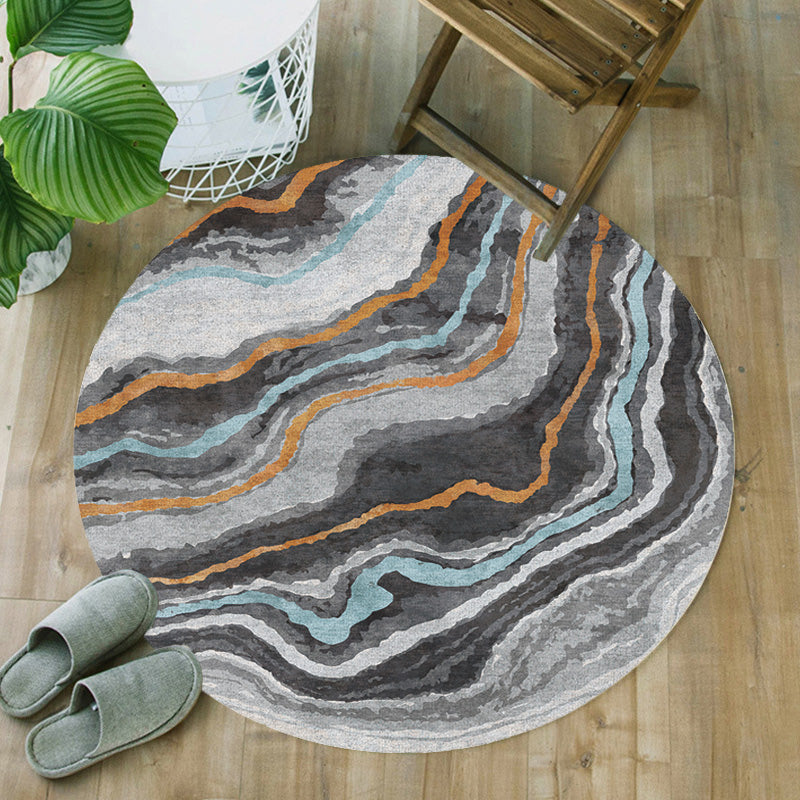Funky Contemporary Rug Multicolor Watercolor and Swirl Striped Pattern Rug Pet Friendly Anti-Slip Washable Area Rug for Study Clearhalo 'Area Rug' 'Rugs' 'Shabby Chic' Rug' 1766451