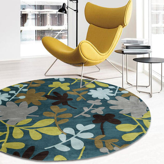 Retro Botanical Pattern Rug Black and Grey Bohemian Rug Polyester Pet Friendly Non-Slip Backing Washable Area Rug for Living Room Clearhalo 'Area Rug' 'Bohemian' 'Rugs' Rug' 1766472