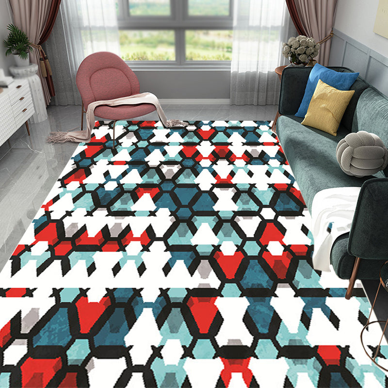 Bohemian Tribal Geometric Pattern Rug Multicolor Polyester Rug Washable Pet Friendly Anti-Slip Carpet for Living Room Red Clearhalo 'Area Rug' 'Bohemian' 'Rugs' Rug' 1766478