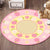 Multicolor Flower Pattern Rug with Star and Heart Polyester Kids Rug Washable Anti-Slip Pet Friendly Area Rug for Children's Room Pink Clearhalo 'Area Rug' 'Rug' 1766494