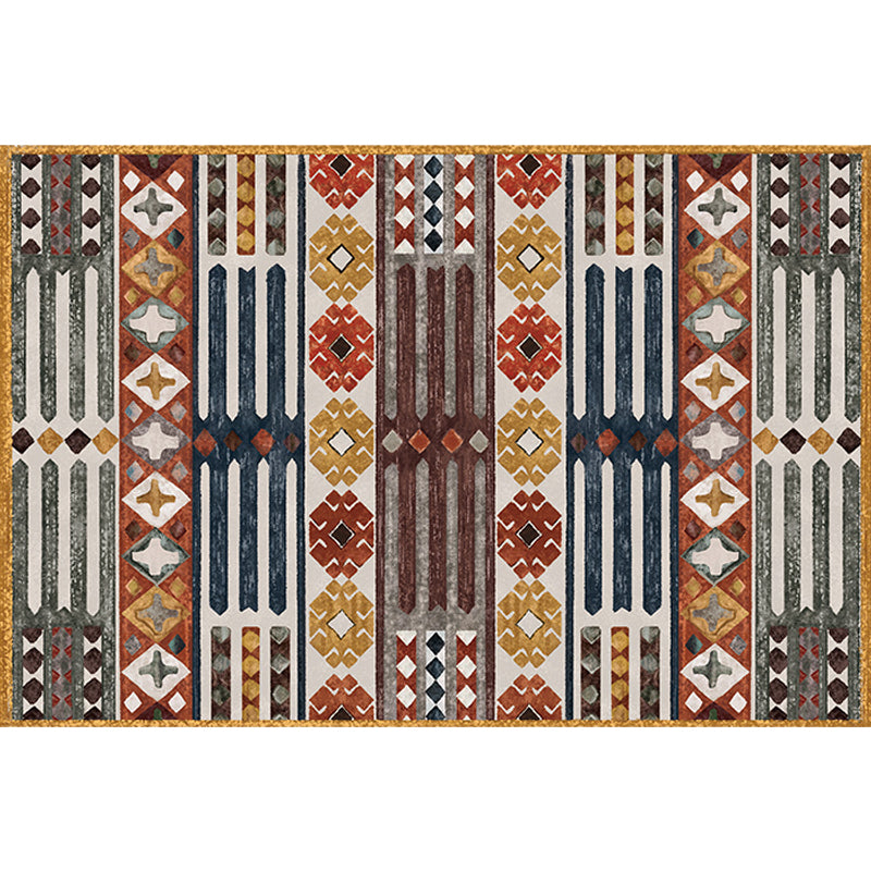 Traditional Tribal Flower Pattern Rug Multicolor Moroccan Rug Polyester Pet Friendly Non-Slip Backing Washable Area Rug for Living Room Clearhalo 'Area Rug' 'Moroccan' 'Rugs' Rug' 1766507