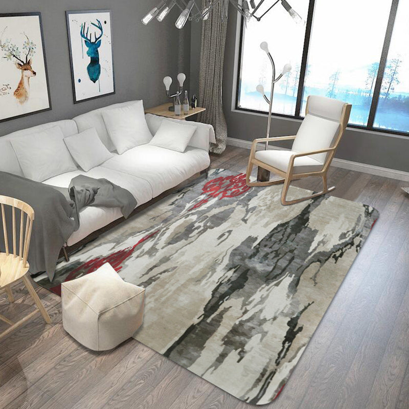 Oriental Abstract Rug Multicolor Polyester Rug Washable Pet Friendly Non-Slip Area Rug for Living Room Red Clearhalo 'Area Rug' 'Rugs' 'Shabby Chic' Rug' 1766530