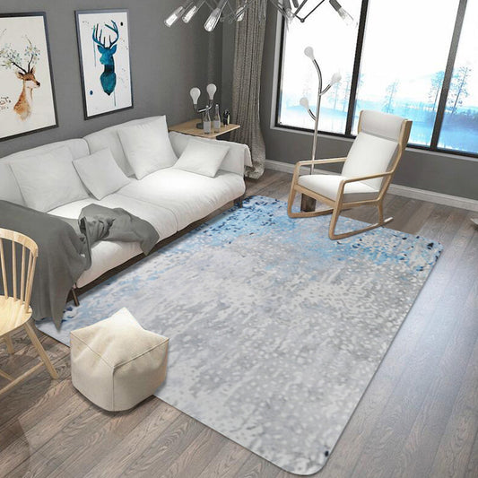 Funky Abstract Rug Grey Shabby Chic Rug Polyester Pet Friendly Non-Slip Backing Washable Area Rug for Living Room Blue Clearhalo 'Area Rug' 'Rugs' 'Shabby Chic' Rug' 1766543