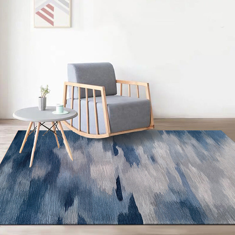 Modernist Watercolor Pattern Rug Blue and Yellow Polyester Rug Non-Slip Backing Washable Pet Friendly Carpet for Bedroom Blue Clearhalo 'Area Rug' 'Rugs' 'Shabby Chic' Rug' 1766546