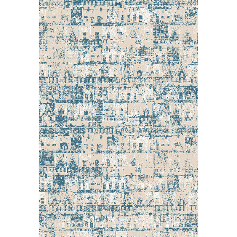 Shabby Chic Tribal Pattern Rug Blue Polyester Rug Washable Pet Friendly Anti-Slip Carpet for Living Room Clearhalo 'Area Rug' 'Rugs' 'Shabby Chic' Rug' 1766569