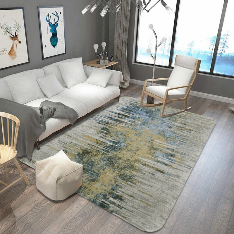 Unusual Abstract Rug Grey Industrial Rug Polyester Pet Friendly Non-Slip Backing Washable Area Rug for Living Room Yellow Clearhalo 'Area Rug' 'Rugs' 'Shabby Chic' Rug' 1766597