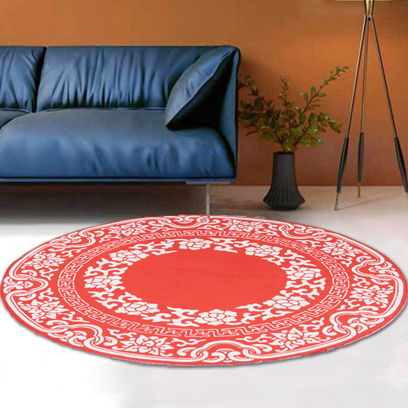 Vintage Floral Pattern Rug Blue and Black Polyester Rug Washable Pet Friendly Non-Slip Area Rug for Living Room Clearhalo 'Area Rug' 'Rugs' 'Southwestern' Rug' 1766624