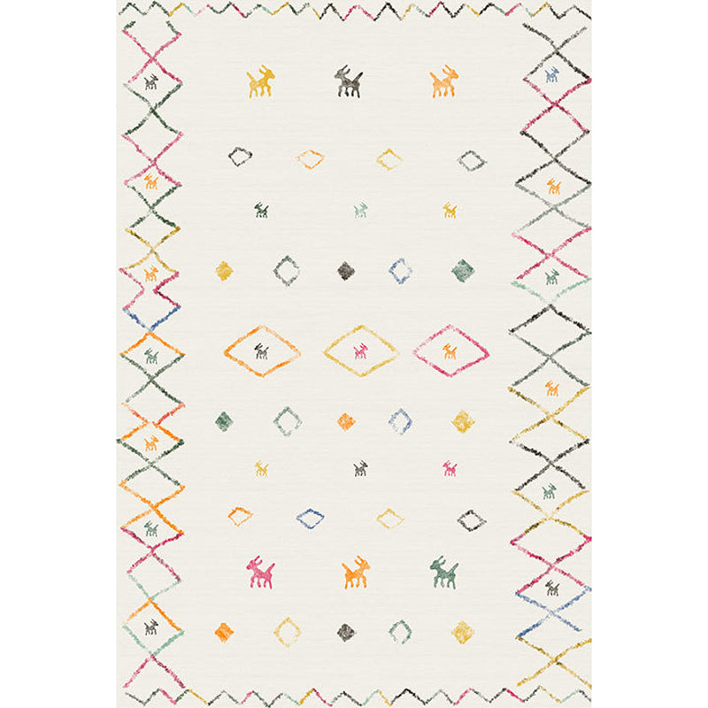 Bohemian Tribal Pattern Rug Light Yellow and Beige Polyester Rug Non-Slip Backing Washable Pet Friendly Carpet for Home Clearhalo 'Area Rug' 'Bohemian' 'Rugs' Rug' 1766682