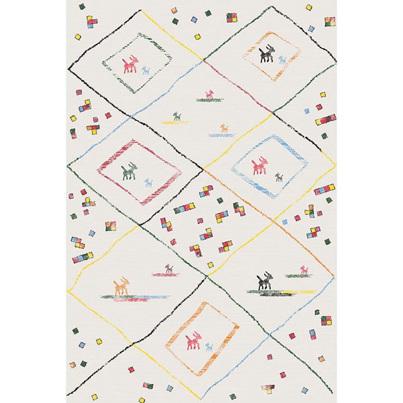 Bohemian Tribal Pattern Rug Light Yellow and Beige Polyester Rug Non-Slip Backing Washable Pet Friendly Carpet for Home Clearhalo 'Area Rug' 'Bohemian' 'Rugs' Rug' 1766689