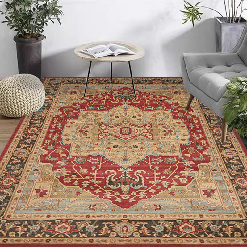 Multicolor Shabby Chic Rug Polyester Tribal Pattern Rug Pet Friendly Washable Anti-Slip Backing Carpet for Decoration Red Clearhalo 'Area Rug' 'Rugs' 'Shabby Chic' Rug' 1766715