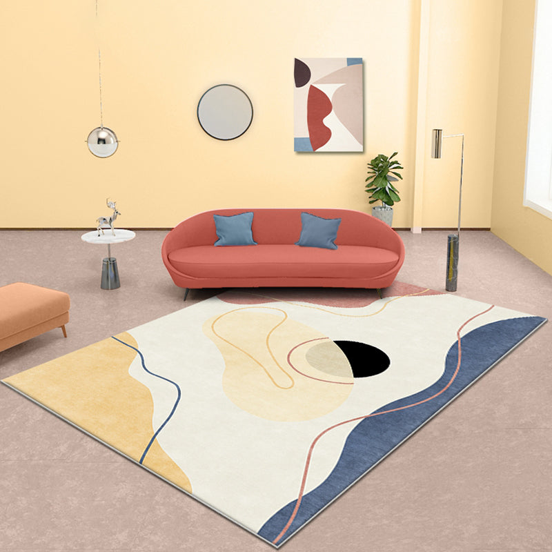 Multicolor Abstract Rug Polyester Modern Rug Washable Anti-Slip Pet Friendly Area Rug for Living Room Beige Clearhalo 'Area Rug' 'Rug' 1766778