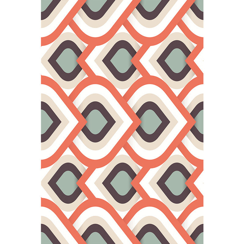 Moroccan Geometric Pattern Rug Orange and Brown Polyester Rug Washable Pet Friendly Non-Slip Area Rug for Living Room Clearhalo 'Area Rug' 'Moroccan' 'Rugs' Rug' 1766813