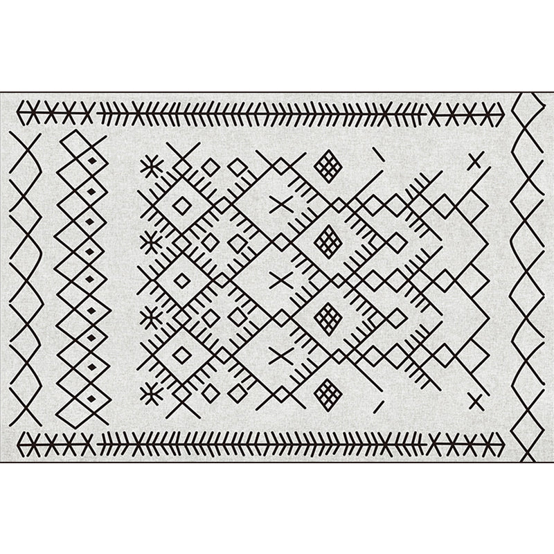 Bohemian Tribal Geometric Pattern Rug Light Grey Polyester Rug Machine Washable Non-Slip Backing Area Rug for Living Room Clearhalo 'Area Rug' 'Bohemian' 'Rugs' Rug' 1766839