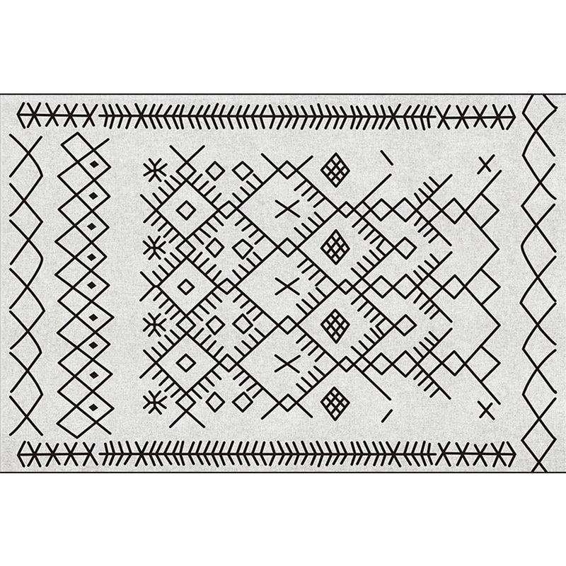 Bohemian Tribal Geometric Pattern Rug Light Grey Polyester Rug Machine Washable Non-Slip Backing Area Rug for Living Room Clearhalo 'Area Rug' 'Bohemian' 'Rugs' Rug' 1766839