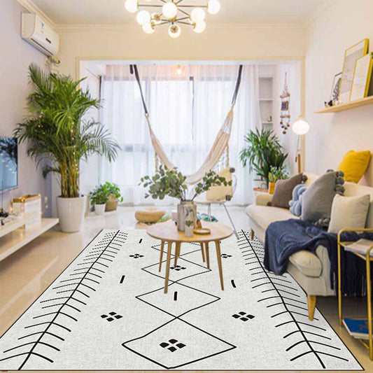 Bohemian Tribal Geometric Pattern Rug Light Grey Polyester Rug Machine Washable Non-Slip Backing Area Rug for Living Room Light Gray Clearhalo 'Area Rug' 'Bohemian' 'Rugs' Rug' 1766845