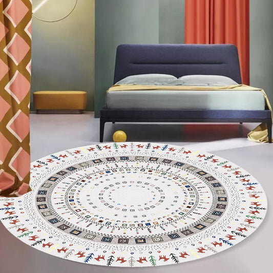 Stylish Tribal Circle Pattern Rug Grey Moroccan Rug Polyester Pet Friendly Non-Slip Backing Washable Area Rug for Living Room Clearhalo 'Area Rug' 'Moroccan' 'Rugs' Rug' 1766849