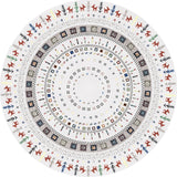 Stylish Tribal Circle Pattern Rug Grey Moroccan Rug Polyester Pet Friendly Non-Slip Backing Washable Area Rug for Living Room Clearhalo 'Area Rug' 'Moroccan' 'Rugs' Rug' 1766850