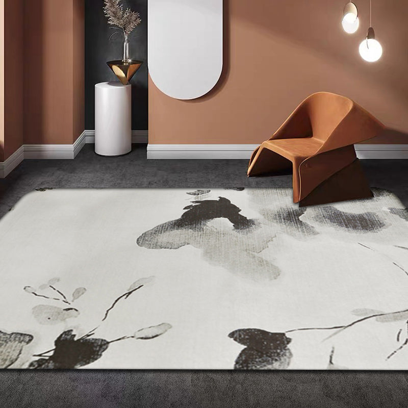 Grey Oriental Rug Polyester Watercolor Pattern Rug Pet Friendly Machine Washable Anti-Slip Backing Carpet for Decoration Clearhalo 'Area Rug' 'Rugs' 'Shabby Chic' Rug' 1766864