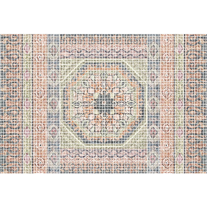 Bohemian Striped Pattern Rug with Flower Multicolor Polyester Rug Machine Washable Non-Slip Backing Area Rug for Living Room Clearhalo 'Area Rug' 'Rugs' 'Shabby Chic' Rug' 1766907