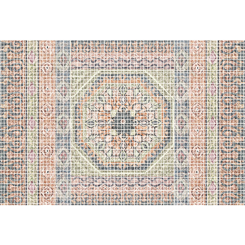 Bohemian Striped Pattern Rug with Flower Multicolor Polyester Rug Machine Washable Non-Slip Backing Area Rug for Living Room Clearhalo 'Area Rug' 'Rugs' 'Shabby Chic' Rug' 1766907