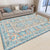 Bohemian Striped Pattern Rug with Flower Multicolor Polyester Rug Machine Washable Non-Slip Backing Area Rug for Living Room Blue Clearhalo 'Area Rug' 'Rugs' 'Shabby Chic' Rug' 1766913
