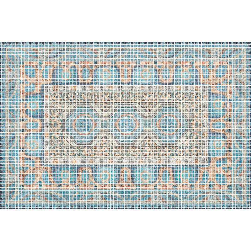 Bohemian Striped Pattern Rug with Flower Multicolor Polyester Rug Machine Washable Non-Slip Backing Area Rug for Living Room Clearhalo 'Area Rug' 'Rugs' 'Shabby Chic' Rug' 1766915