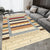 Bohemian Striped Pattern Rug with Flower Multicolor Polyester Rug Machine Washable Non-Slip Backing Area Rug for Living Room Apricot Clearhalo 'Area Rug' 'Rugs' 'Shabby Chic' Rug' 1766916