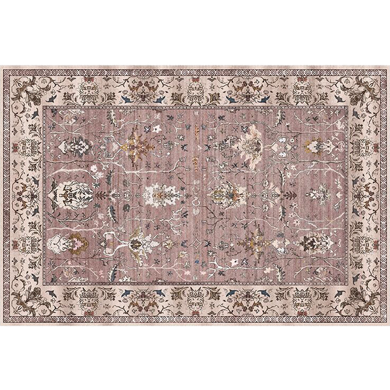 Bohemian Striped Pattern Rug with Flower Multicolor Polyester Rug Machine Washable Non-Slip Backing Area Rug for Living Room Clearhalo 'Area Rug' 'Rugs' 'Shabby Chic' Rug' 1766921