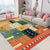 Bohemian Striped Pattern Rug with Flower Multicolor Polyester Rug Machine Washable Non-Slip Backing Area Rug for Living Room Red Clearhalo 'Area Rug' 'Rugs' 'Shabby Chic' Rug' 1766925