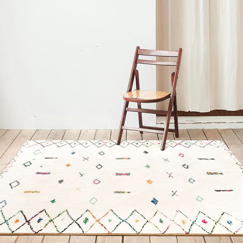 Retro Tribal Pattern Rug Light Grey Polyester Washable Pet Friendly Anti-Slip Carpet for Living Room Clearhalo 'Area Rug' 'Bohemian' 'Moroccan' 'Rugs' Rug' 1766982