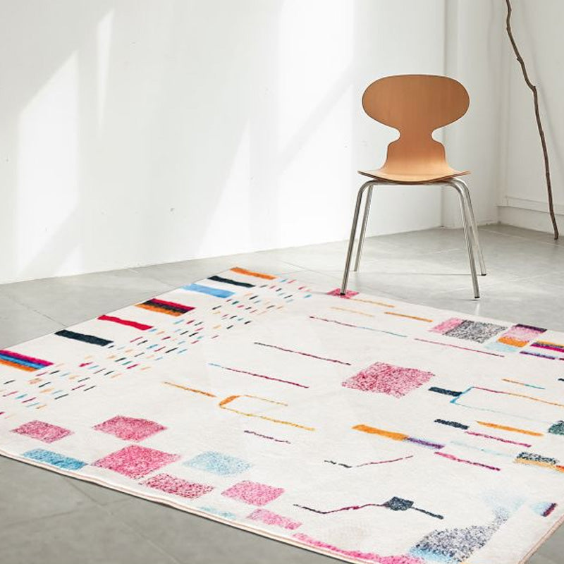 Retro Tribal Pattern Rug Light Grey Polyester Washable Pet Friendly Anti-Slip Carpet for Living Room Clearhalo 'Area Rug' 'Bohemian' 'Moroccan' 'Rugs' Rug' 1766990