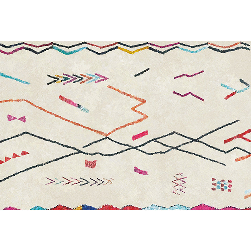 Retro Tribal Pattern Rug Light Grey Polyester Washable Pet Friendly Anti-Slip Carpet for Living Room Clearhalo 'Area Rug' 'Bohemian' 'Moroccan' 'Rugs' Rug' 1766994