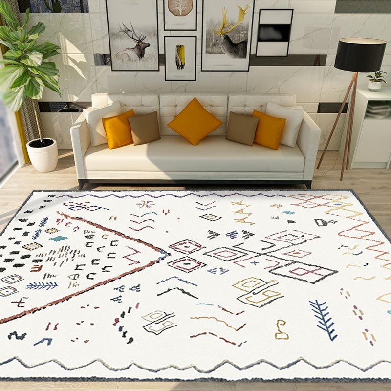Retro Tribal Pattern Rug Light Grey Polyester Washable Pet Friendly Anti-Slip Carpet for Living Room Brown Clearhalo 'Area Rug' 'Bohemian' 'Moroccan' 'Rugs' Rug' 1766998