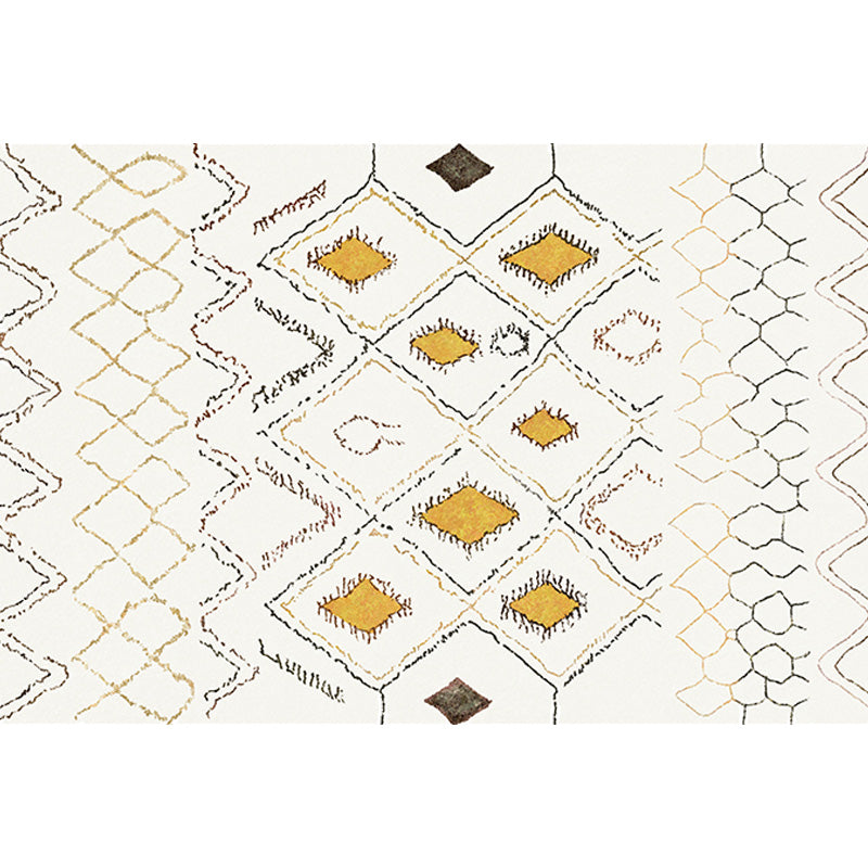 Retro Tribal Pattern Rug Light Grey Polyester Washable Pet Friendly Anti-Slip Carpet for Living Room Clearhalo 'Area Rug' 'Bohemian' 'Moroccan' 'Rugs' Rug' 1767003