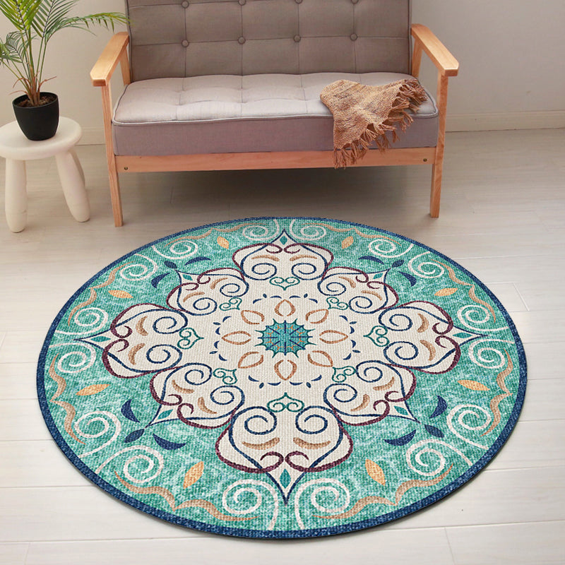 Multicolor Shabby Chic Rug Polyester Tribal Flower Pattern Rug Pet Friendly Washable Anti-Slip Backing Carpet for Decoration Clearhalo 'Area Rug' 'Rugs' 'Shabby Chic' Rug' 1767040