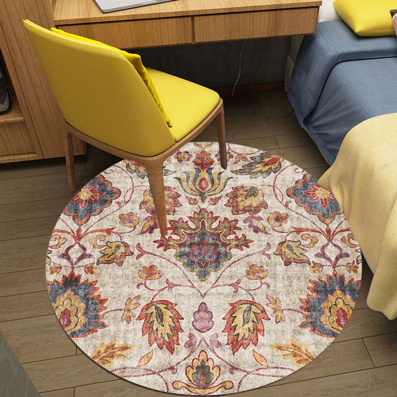 Multicolor Shabby Chic Rug Polyester Tribal Flower Pattern Rug Pet Friendly Washable Anti-Slip Backing Carpet for Decoration Clearhalo 'Area Rug' 'Rugs' 'Shabby Chic' Rug' 1767043