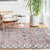 Retro Tribal Flower Pattern Rug Pink and Grey Polyester Rug Washable Pet Friendly Anti-Slip Carpet for Living Room Pink Clearhalo 'Area Rug' 'Rugs' 'Shabby Chic' Rug' 1767051