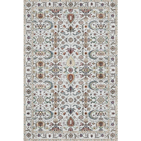 Retro Tribal Flower Pattern Rug Pink and Grey Polyester Rug Washable Pet Friendly Anti-Slip Carpet for Living Room Clearhalo 'Area Rug' 'Rugs' 'Shabby Chic' Rug' 1767061