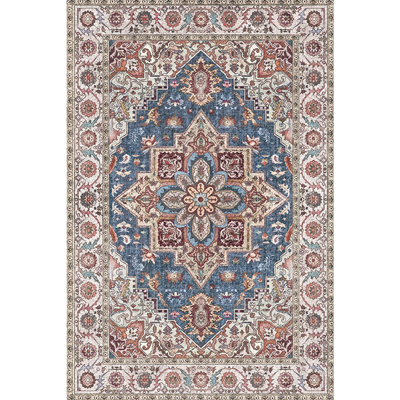 Retro Tribal Flower Pattern Rug Pink and Grey Polyester Rug Washable Pet Friendly Anti-Slip Carpet for Living Room Clearhalo 'Area Rug' 'Rugs' 'Shabby Chic' Rug' 1767064