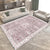 Retro Tribal Flower Pattern Rug Pink and Grey Polyester Rug Washable Pet Friendly Anti-Slip Carpet for Living Room Nude Pink Clearhalo 'Area Rug' 'Rugs' 'Shabby Chic' Rug' 1767065