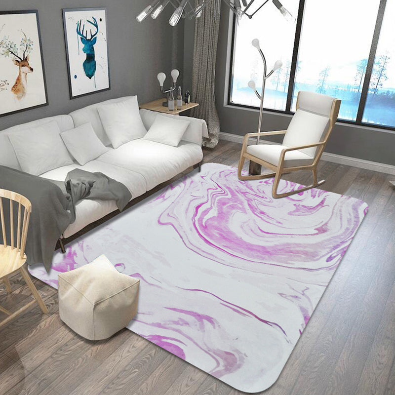 Unusual Watercolor Pattern Rug with Swirl Stripe Multicolor Modernist Rug Polyester Washable Anti-Slip Carpet for Living Room Rose Red Clearhalo 'Area Rug' 'Modern' 'Rugs' Rug' 1767068