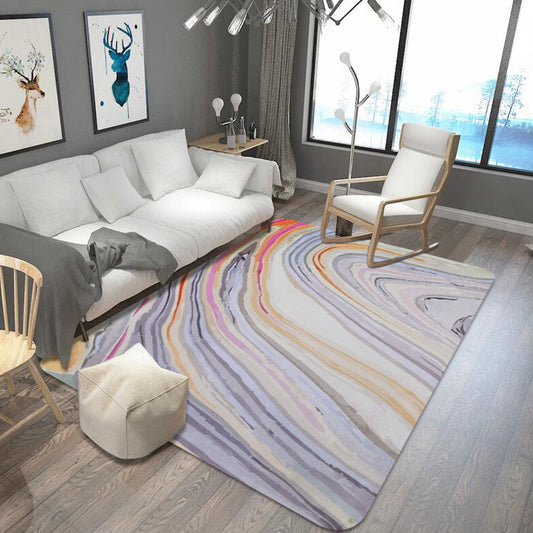 Unusual Watercolor Pattern Rug with Swirl Stripe Multicolor Modernist Rug Polyester Washable Anti-Slip Carpet for Living Room Purple Clearhalo 'Area Rug' 'Modern' 'Rugs' Rug' 1767074