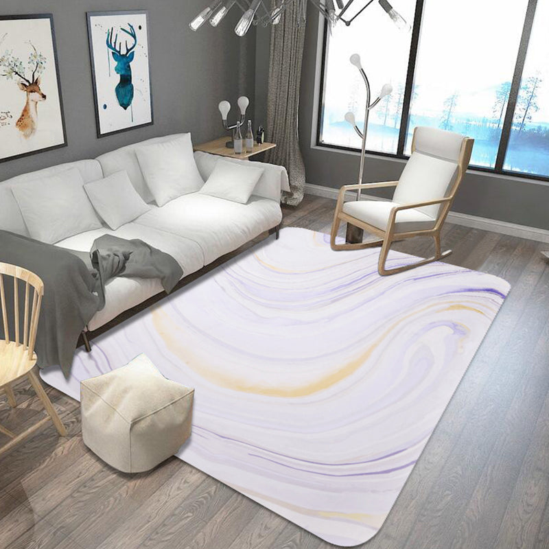 Unusual Watercolor Pattern Rug with Swirl Stripe Multicolor Modernist Rug Polyester Washable Anti-Slip Carpet for Living Room Light Purple Clearhalo 'Area Rug' 'Modern' 'Rugs' Rug' 1767075