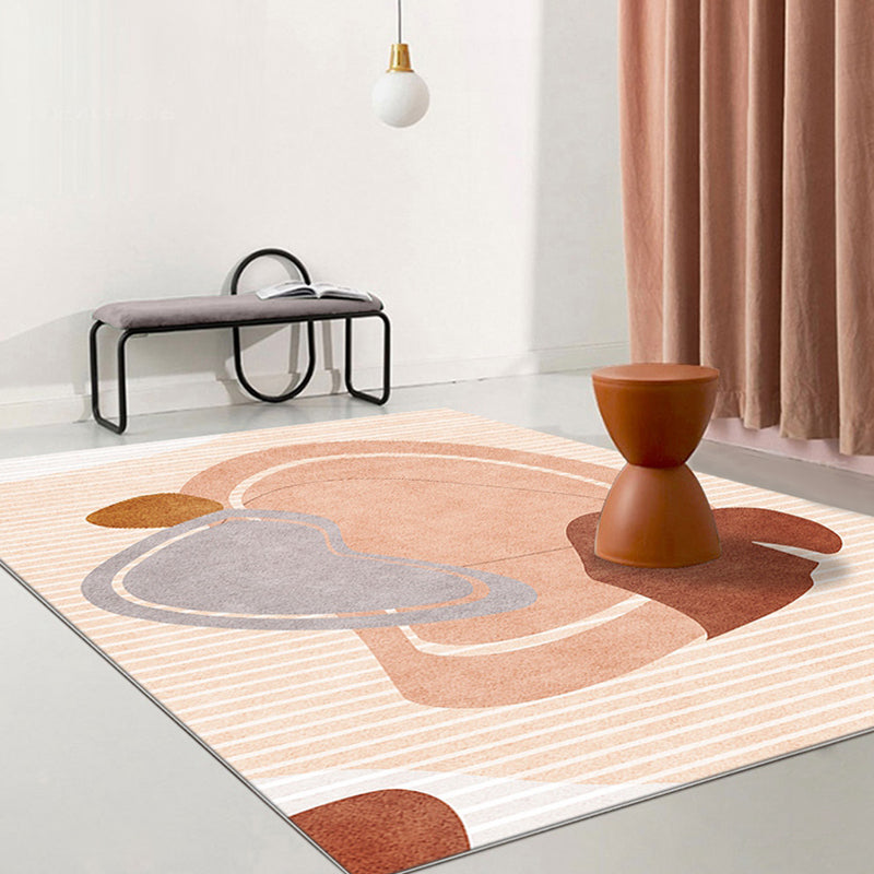 Stylish Modernism Rug Orange Colorblock Striped Pattern Rug Pet Friendly Anti-Slip Washable Area Rug for Decoration Clearhalo 'Area Rug' 'Rug' 1767095
