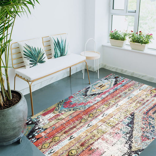 Bohemian Tribal Pattern Rug Multicolor Polyester Rug Machine Washable Non-Slip Backing Area Rug for Living Room Clearhalo 'Area Rug' 'Rugs' 'Shabby Chic' Rug' 1767102