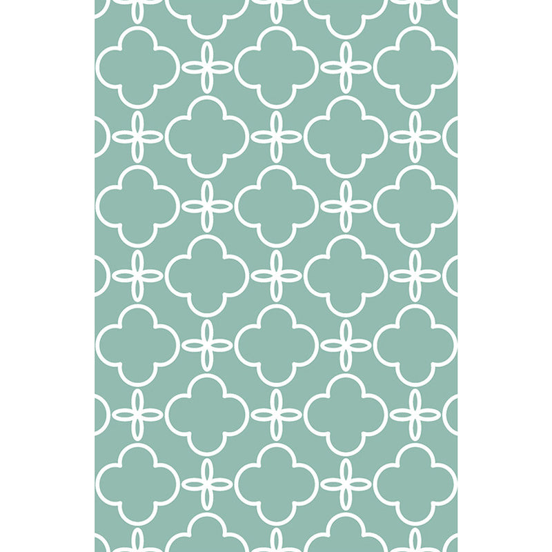 Retro Geometric Flower Pattern Rug Blue and Green Southwestern Rug Polyester Pet Friendly Non-Slip Backing Washable Area Rug for Living Room Clearhalo 'Area Rug' 'Rugs' 'Southwestern' Rug' 1767118_30a91775-8ab3-4130-95d6-551186d71342
