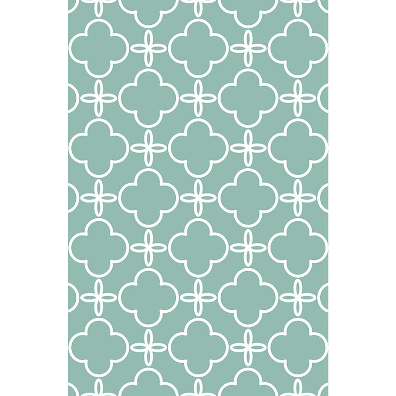 Retro Geometric Flower Pattern Rug Blue and Green Southwestern Rug Polyester Pet Friendly Non-Slip Backing Washable Area Rug for Living Room Clearhalo 'Area Rug' 'Rugs' 'Southwestern' Rug' 1767118_30a91775-8ab3-4130-95d6-551186d71342