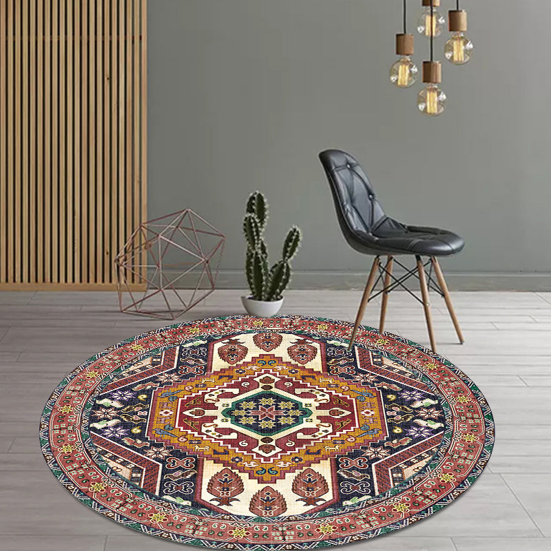 Unique Tribal Rhombus Pattern Rug Multicolor Moroccan Rug Polyester Pet Friendly Non-Slip Backing Washable Area Rug for Living Room Brown Clearhalo 'Area Rug' 'Rugs' 'Shabby Chic' Rug' 1767125