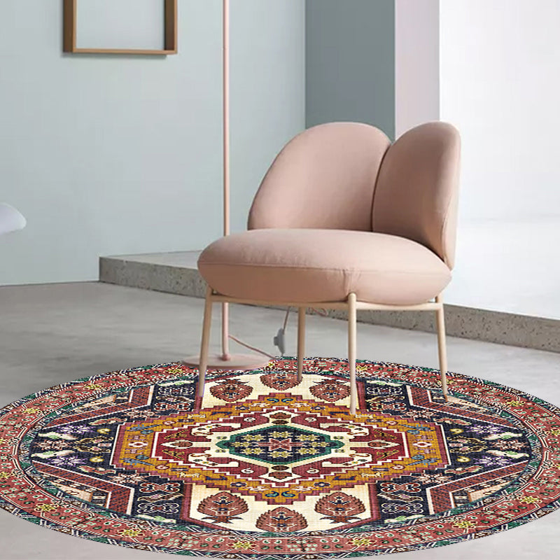 Unique Tribal Rhombus Pattern Rug Multicolor Moroccan Rug Polyester Pet Friendly Non-Slip Backing Washable Area Rug for Living Room Clearhalo 'Area Rug' 'Rugs' 'Shabby Chic' Rug' 1767126